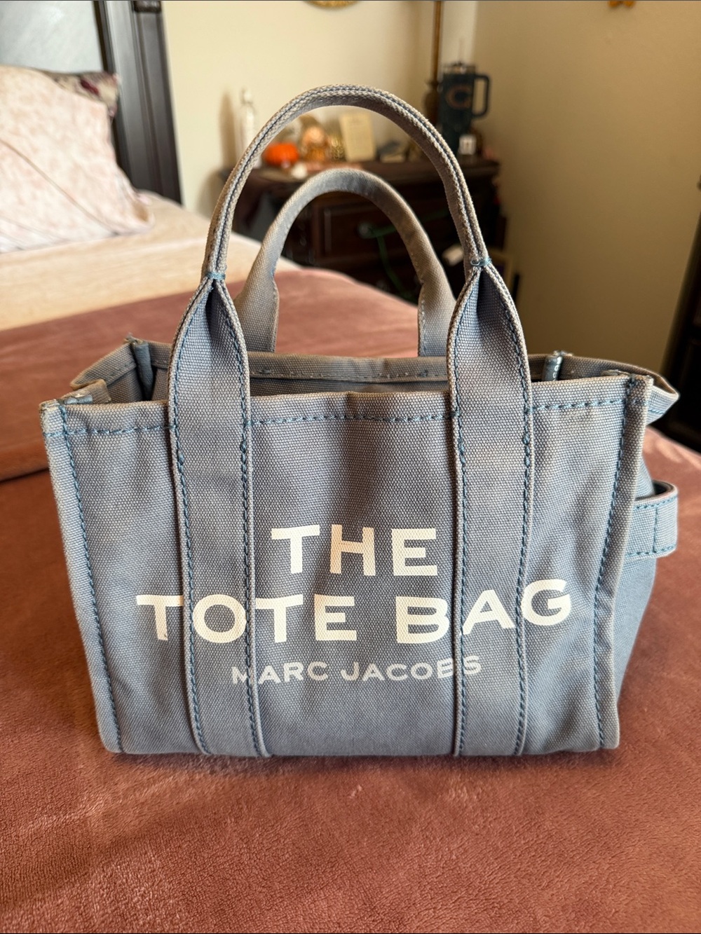 Marc Jacobs The Tote Bag - Light Blue Canvas Mini Tote